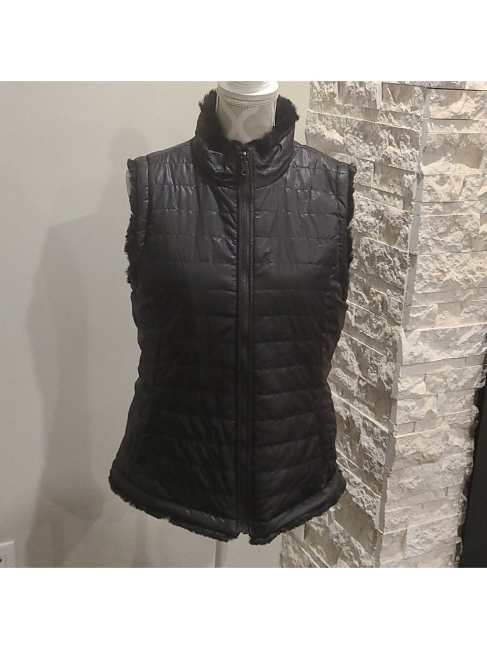 Nicole Miller Black Reversible vest